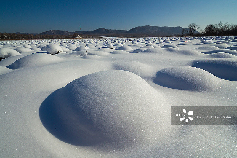 黑龙江省双鸭山市饶河雪景图片素材