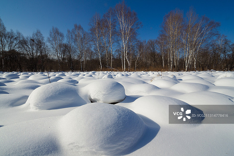 黑龙江省双鸭山市饶河雪景图片素材
