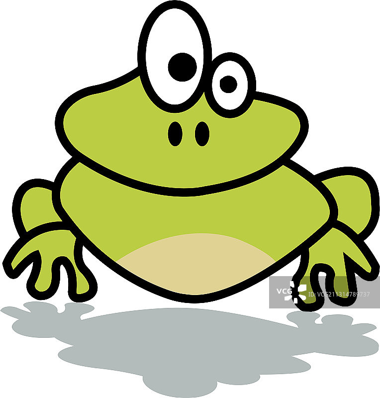 可爱的绿色卡通青蛙设计图片素材