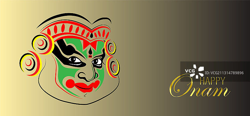 简约风格的快乐奥南节瓦拉姆卡利赛艇比赛图片素材