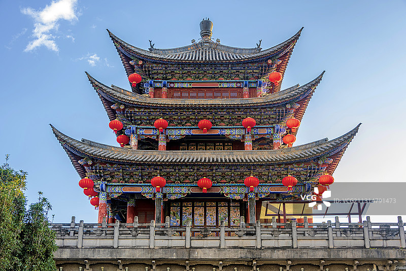 中国云南省大理市大理古城五华楼图片素材