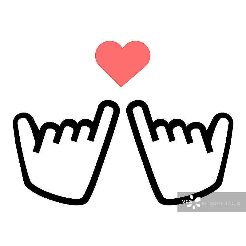 小指与心形图案的承诺线条图标图片素材