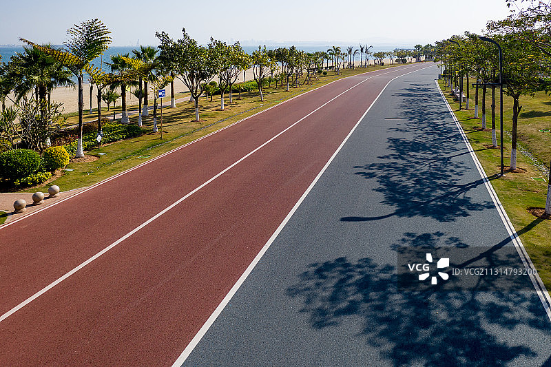 航拍厦门环东海域，滨海旅游浪漫线风景图片素材