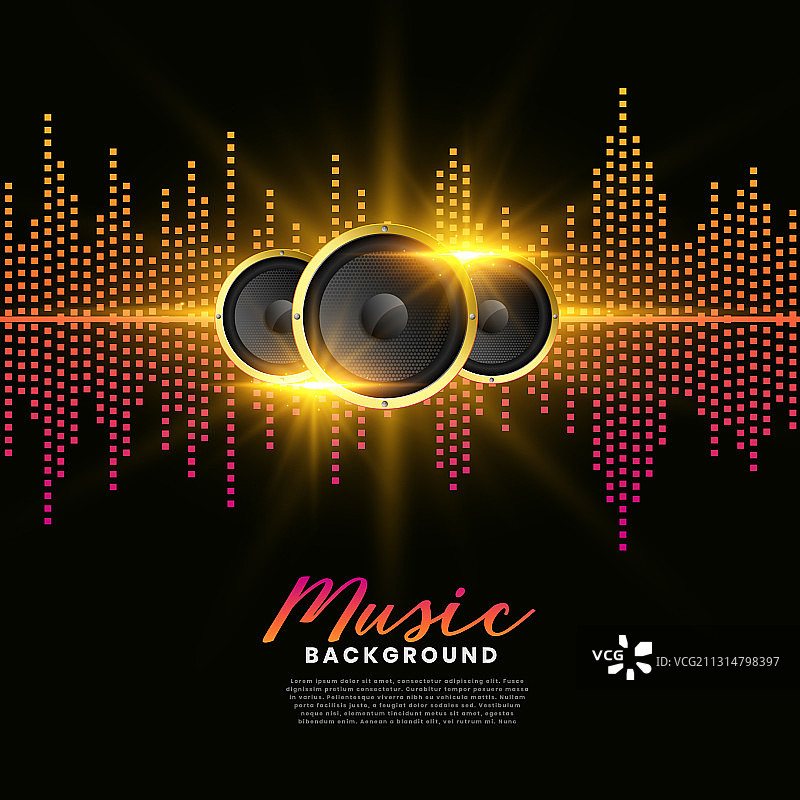 音乐扬声器背景专辑封面海报图片素材