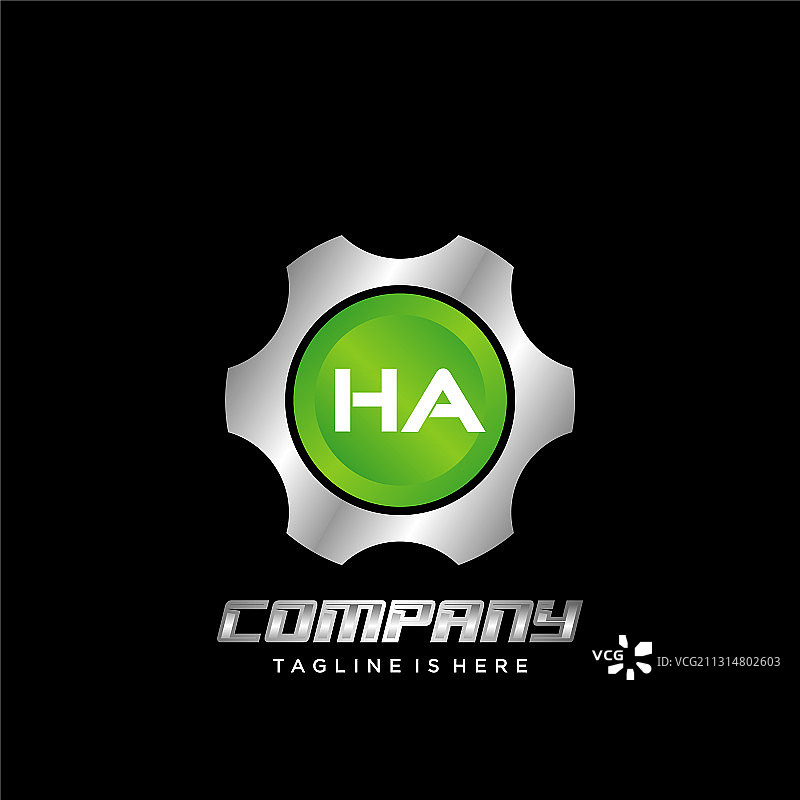 字母HA齿轮图标logo设计元素图片素材