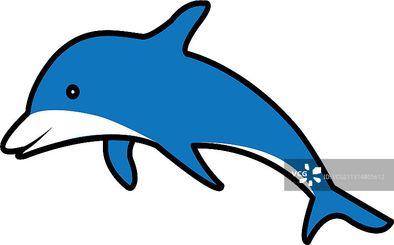 海豚彩色图标简约设计图片素材