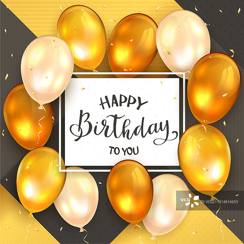 金色气球与黑色字母图片素材