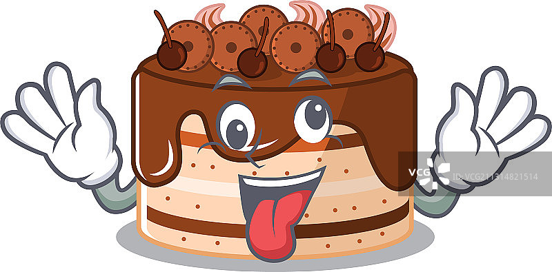可爱的偷偷摸摸的巧克力蛋糕卡通角色图片素材