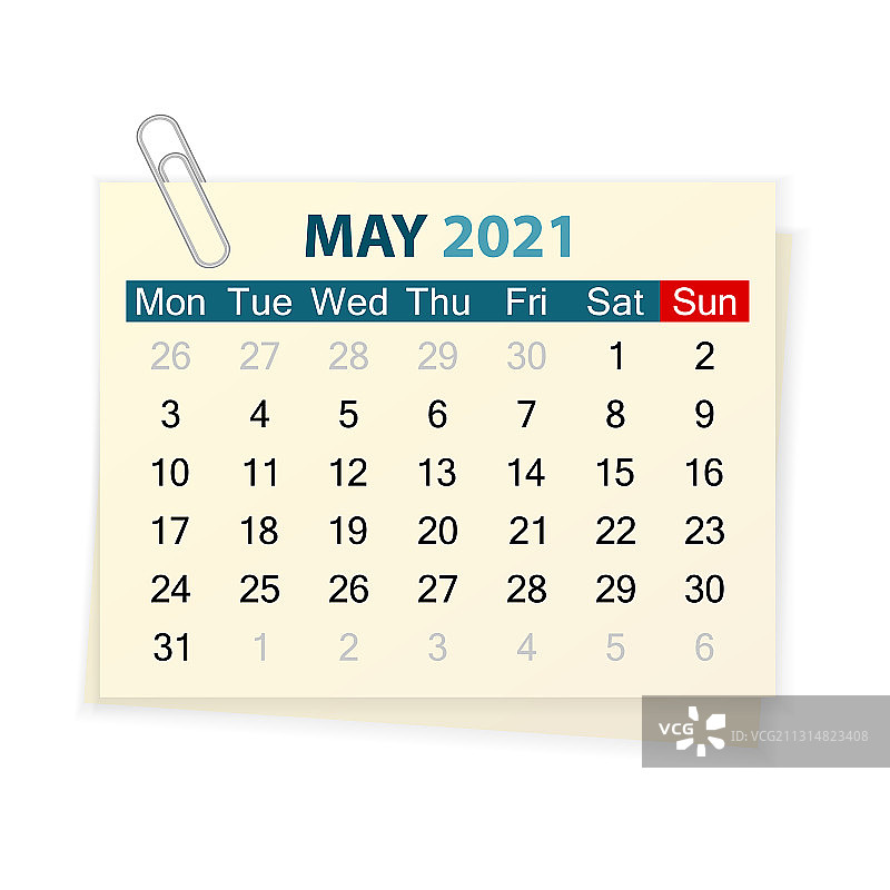 2021年5月日历图片素材