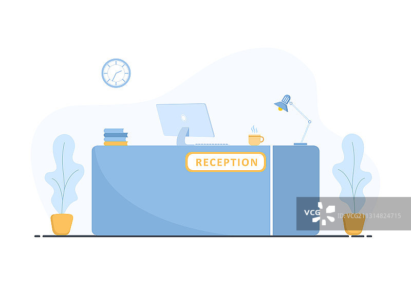 酒店预订诊所接待台内饰图片素材