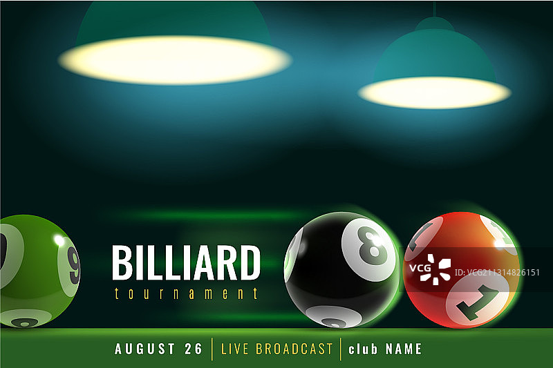3D斯诺克比赛海报图片素材