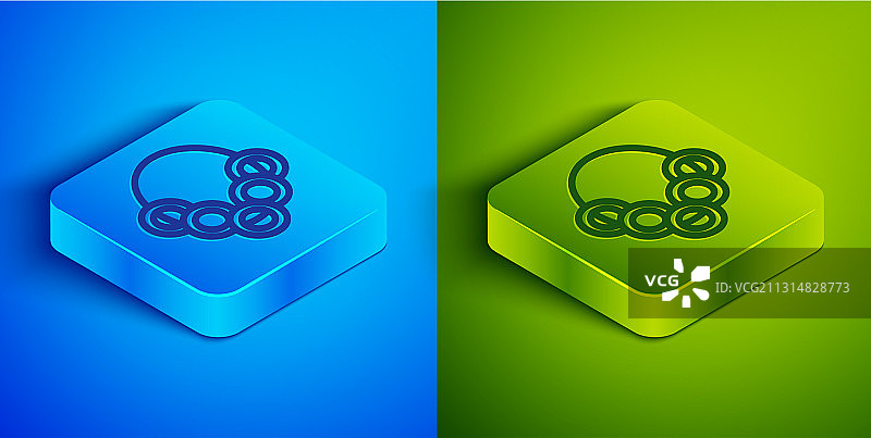 2.5D线条俄式面包圈图标图片素材