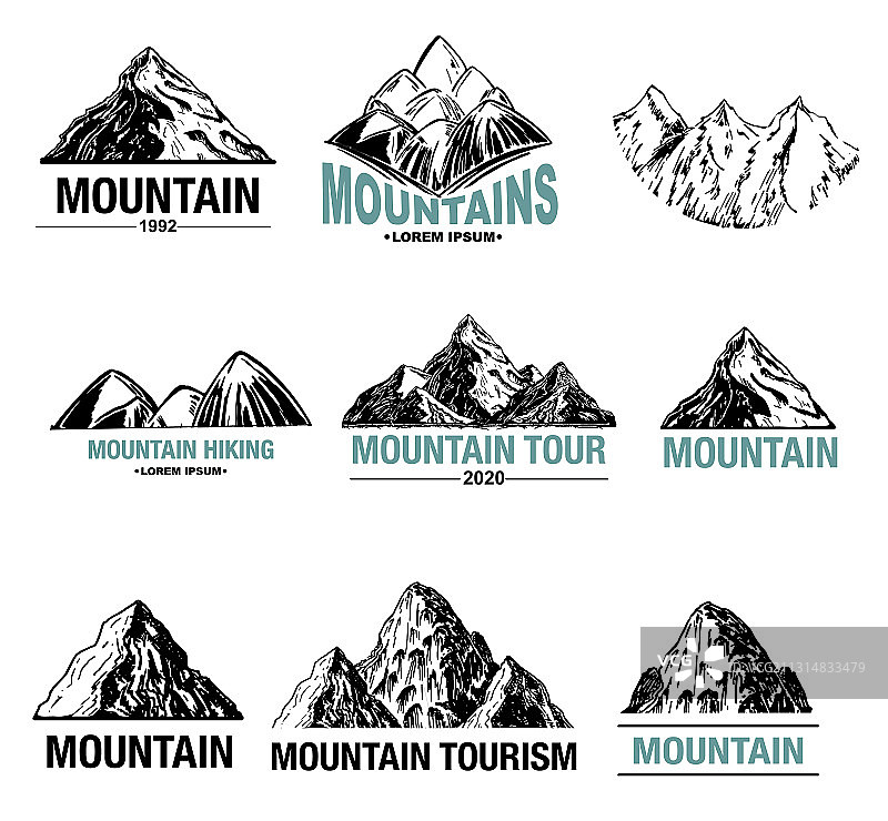 山脉探险logo合集图片素材