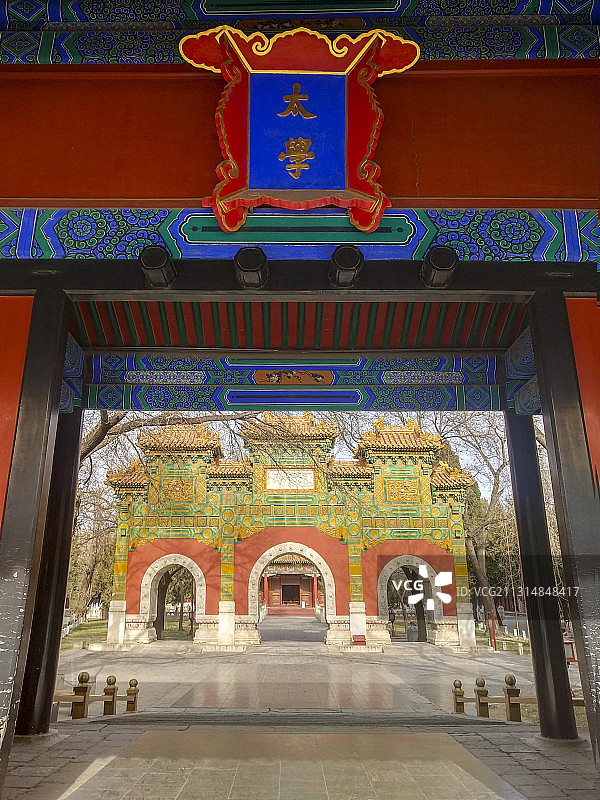 北京孔庙国子监太学正门中轴线图片素材