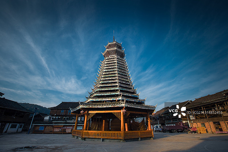 从江侗乡鼓楼图片素材