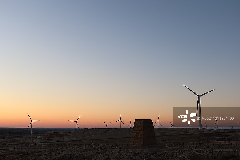 落日风车图片素材