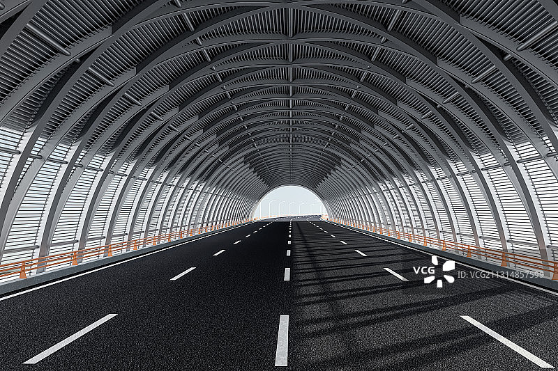 三维制作高速道路和穹顶图片素材
