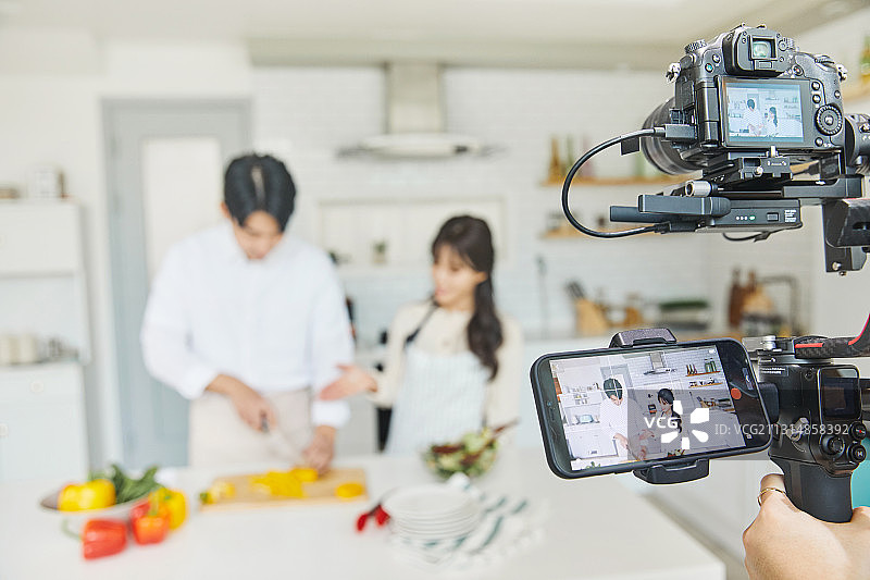 厨房食物准备拍摄图片素材