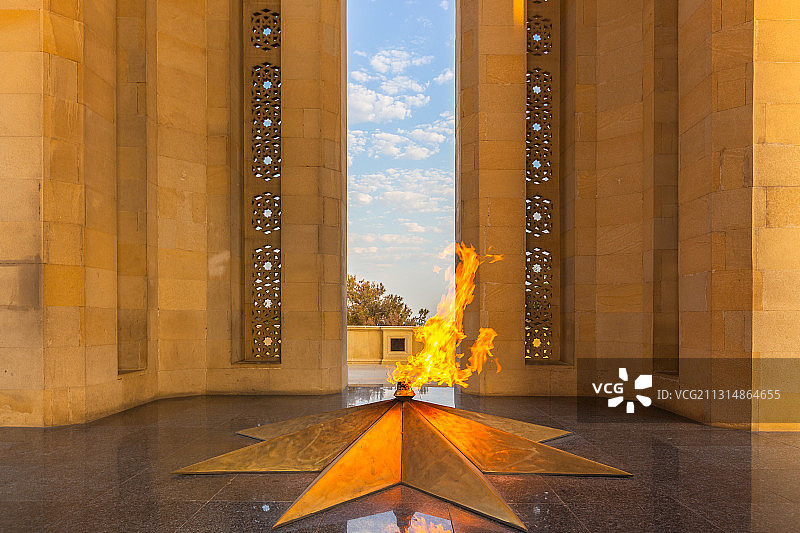 阿塞拜疆，巴库，永恒之火图片素材