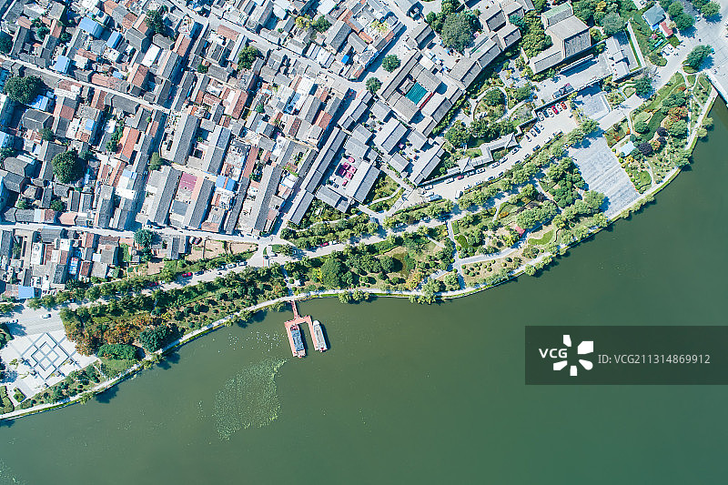 航拍亳州市涡河风光图片素材