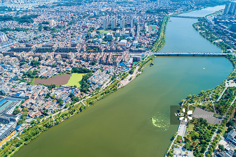 航拍亳州市涡河风光图片素材