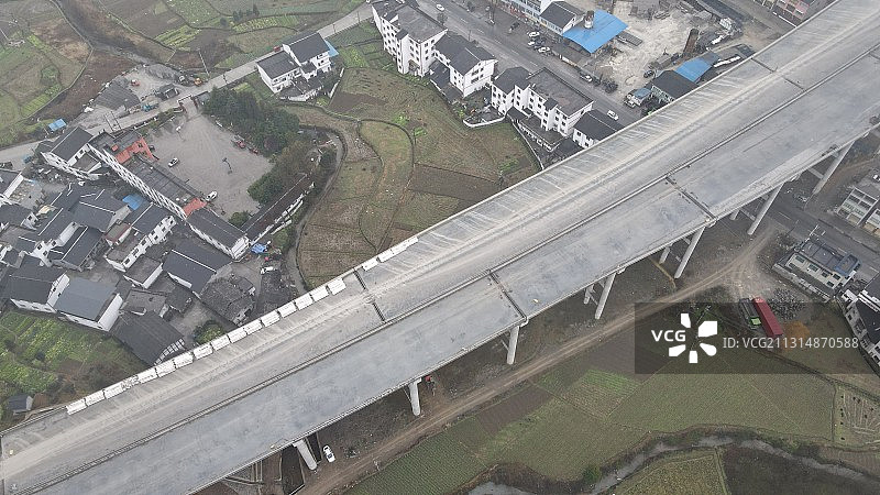 贵州省遵义市绥阳县蒲场镇：兰海高速重遵扩容工程蒲场枢纽互通图片素材