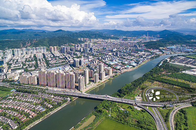 中山市岐江河大桥与南区城市风光图片素材