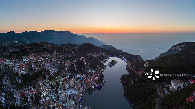 江西九江庐山风景区冬季航拍风光图片素材