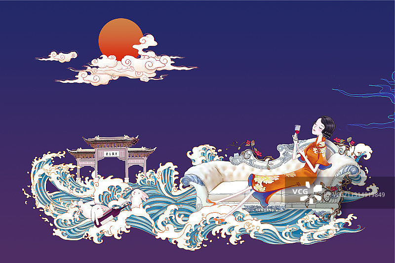 红酒女人图片素材