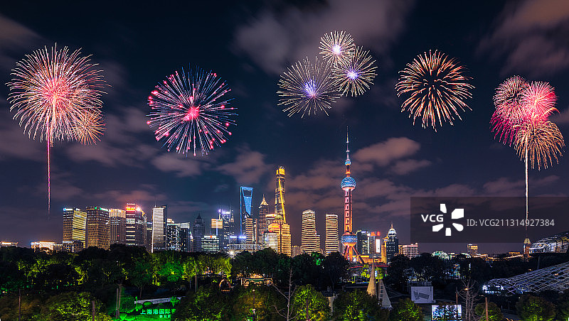 新年，上海，大城市，烟花图片素材
