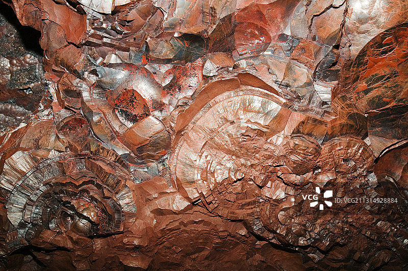 英国埃格雷蒙特附近矿山中的肾矿石或赤铁矿图片素材