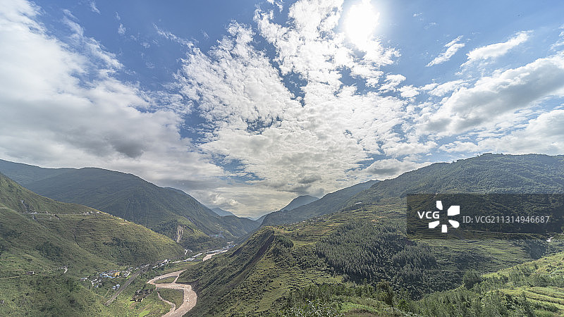 成昆线牛日河畔白果站超广角镜头视角图片素材