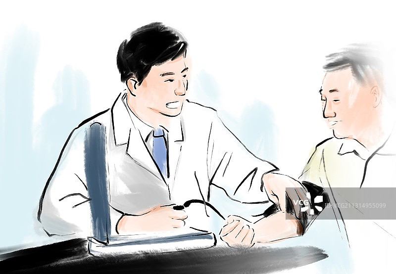 医疗抗击疫情一线工作人员水墨人物画图片素材