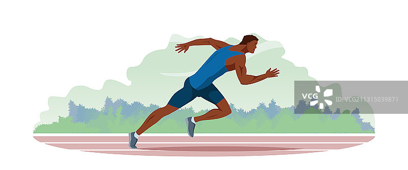 运动员在体育场跑道上跑步图片素材
