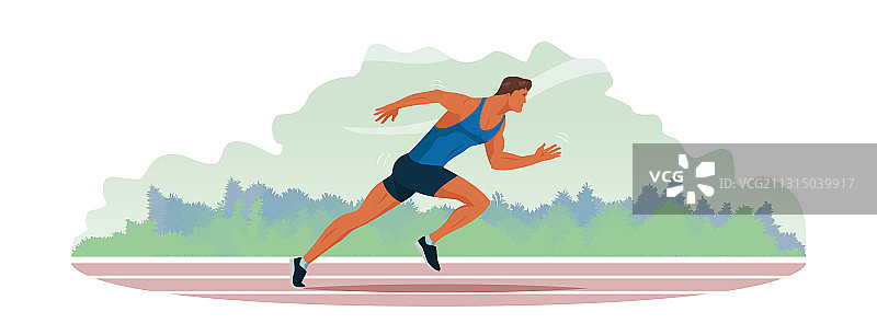 沿体育场跑道跑步的运动员图片素材