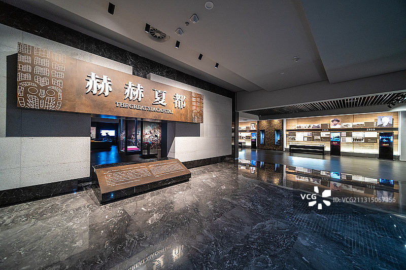 河南洛阳二里头夏都遗址博物馆室内展厅图片素材