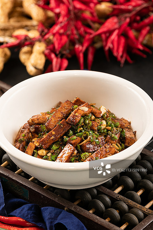 辣椒炒香干图片素材