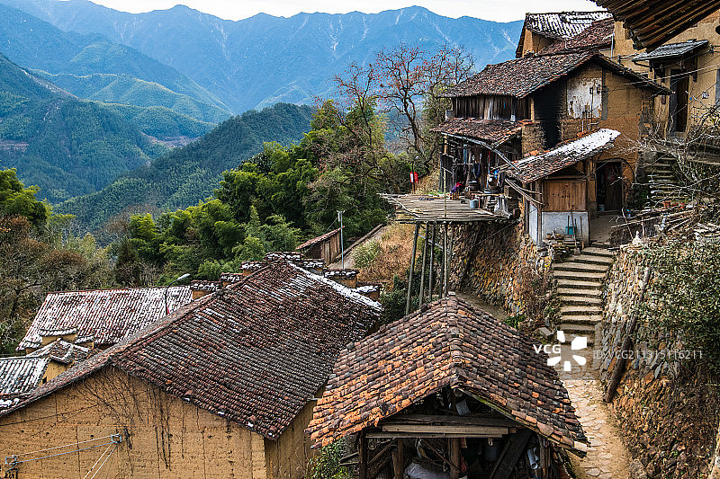 松阳画家村残雪图片素材