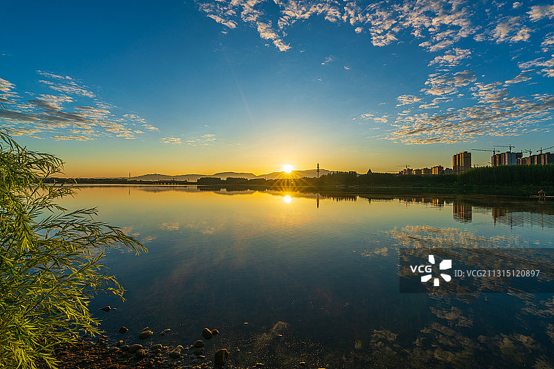张掖市芦水湾晨曦图片素材