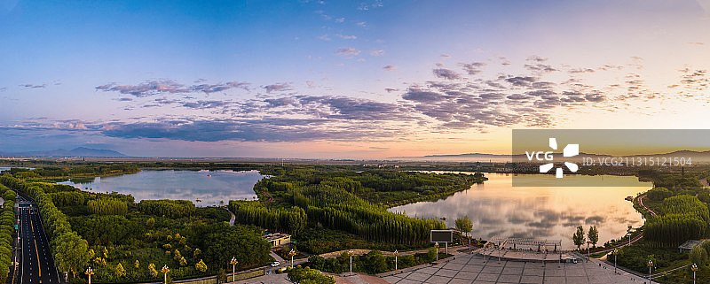 航拍张掖芦水湾晨曦图片素材