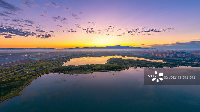 航拍张掖芦水湾晨曦图片素材