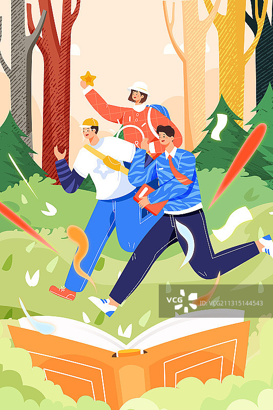 卡通春季开学季新学期学习教育补习班培训辅导在线教育矢量插画图片素材