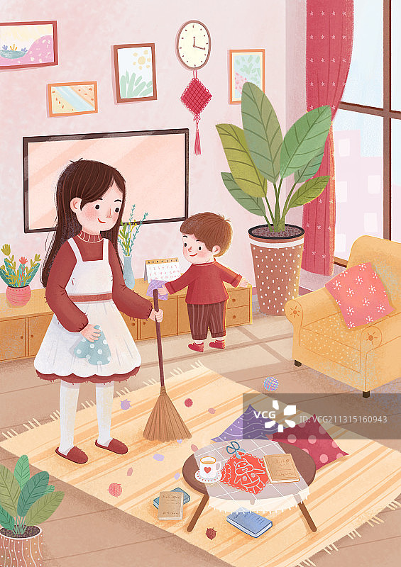 小年除尘图片素材