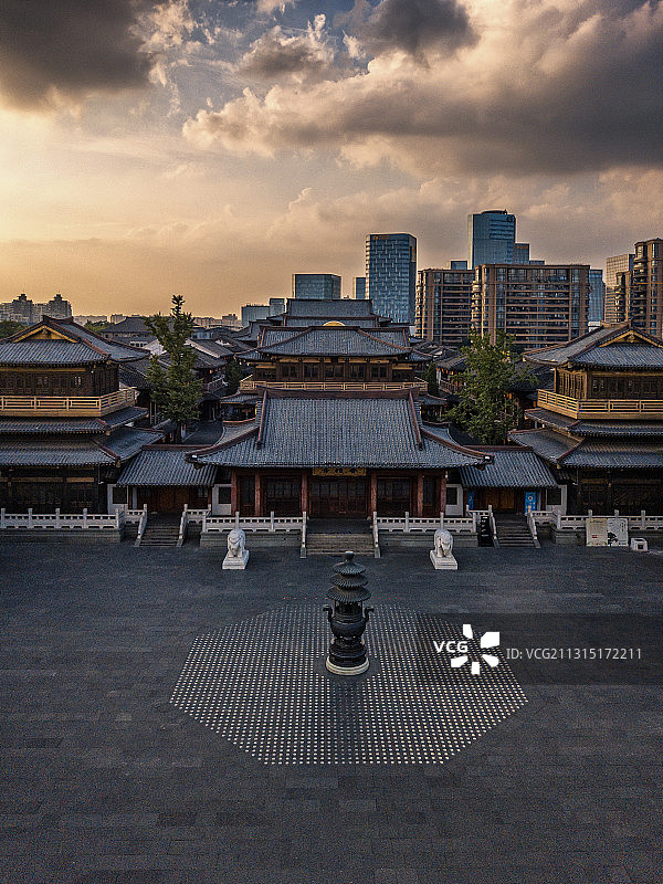 杭州香积寺航拍图片素材