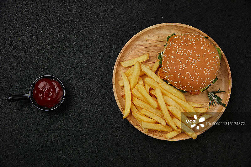 汉堡王肯德基汉堡薯条番茄酱图片素材