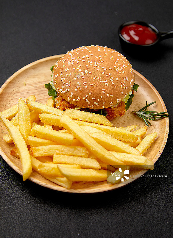 汉堡王肯德基汉堡薯条番茄酱图片素材