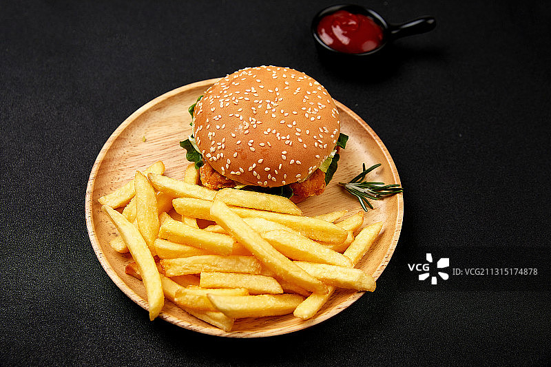 汉堡王肯德基汉堡薯条番茄酱图片素材