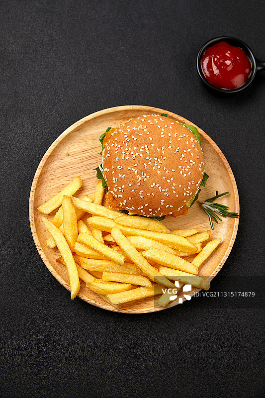 汉堡王肯德基汉堡薯条番茄酱图片素材