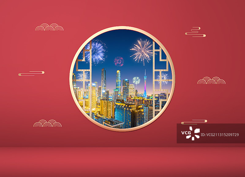 广州新年春节场景图片素材