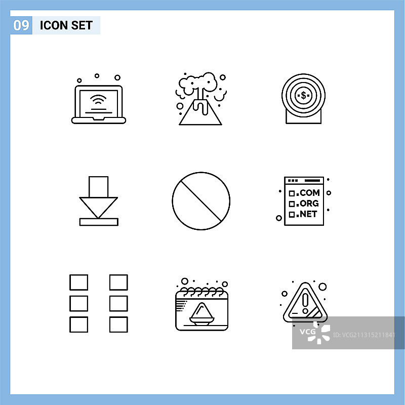 通用轮廓标志符号：停止，取消图片素材